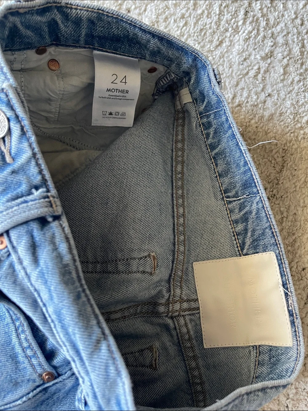 MOTHER Dodger Ankle Jeans in Leap of Faith Wide Leg Size 24